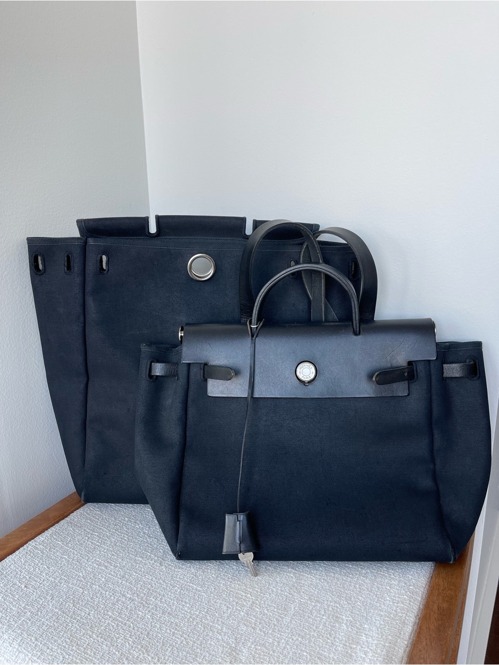 Hermes Herbag 31 Top Handle Backpack black